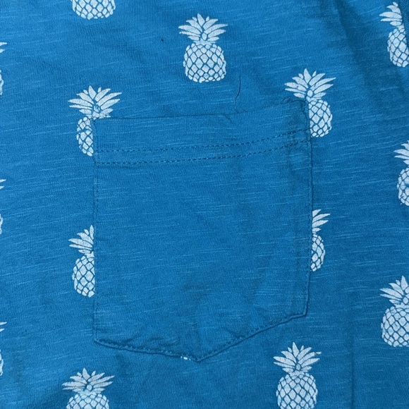 Blue Pineapple Print Shirt (L) - Picture 3 of 10